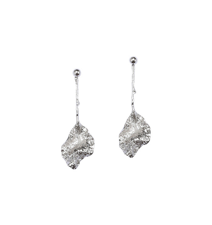 Rose Leaf Palladium Earrings