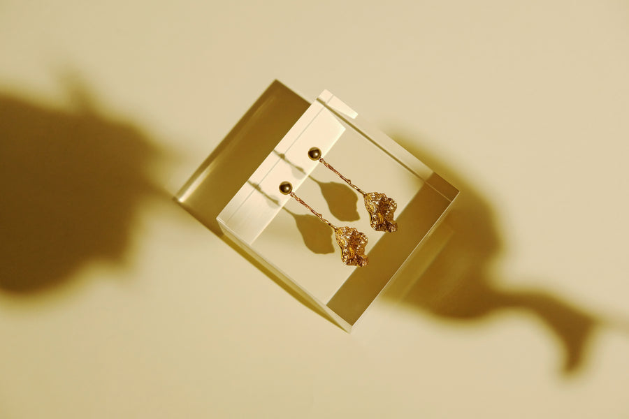 Rose Leaf Gold Earrings